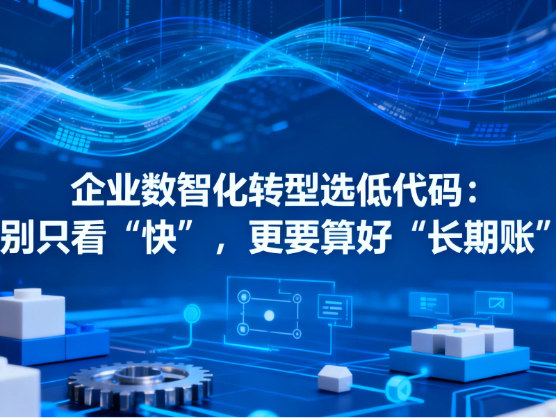 企業(yè)數(shù)智化轉(zhuǎn)型選低代碼，別只看“快”，更要算好“長(zhǎng)期賬”