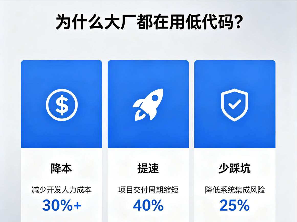 為什么大廠(chǎng)都在用低代碼？核心就是降本提速少踩坑